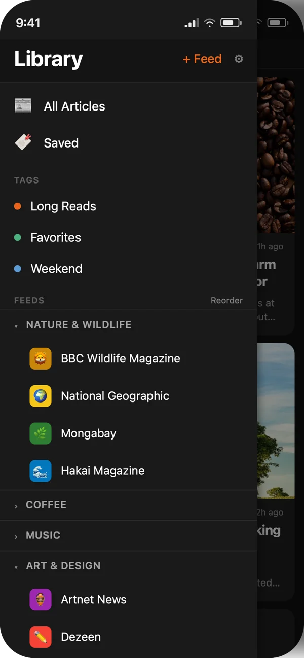 Library with categories